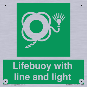 Lifebuoy with line and light